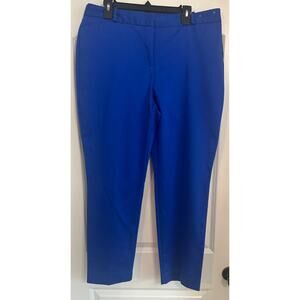 Liz Claiborne 14 Tall Royal Blue Ponte Straight Leg Mid Rise Ankle Pants